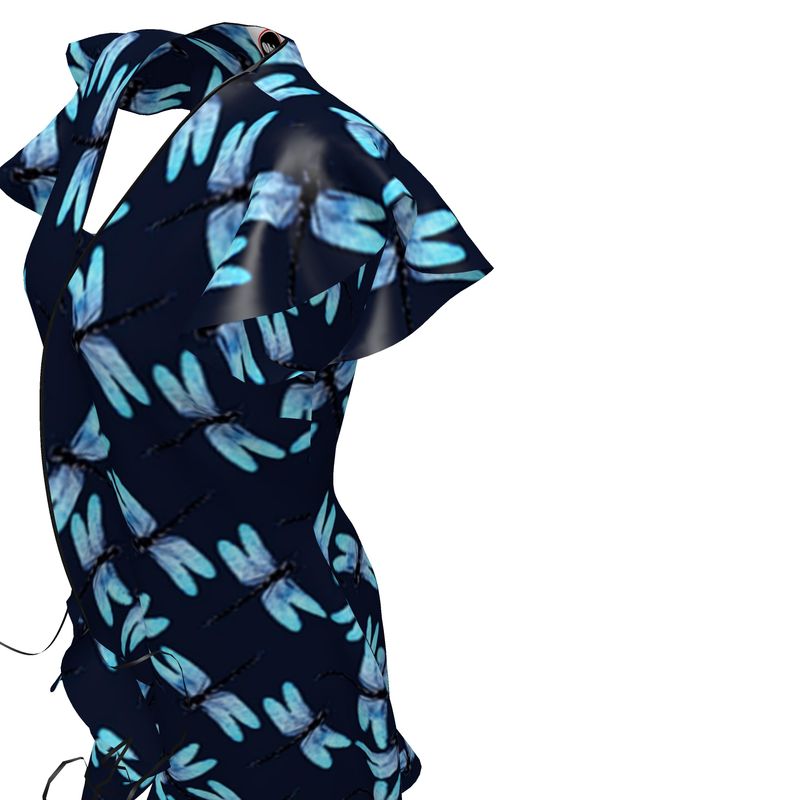 Dragonfly Print Tea Dress - Objet D'Art