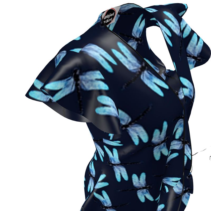 Dragonfly Print Tea Dress - Objet D'Art