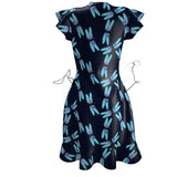 Dragonfly Print Tea Dress - Objet D'Art