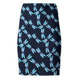 Dragonfly Print Pencil Skirt - Objet D'Art