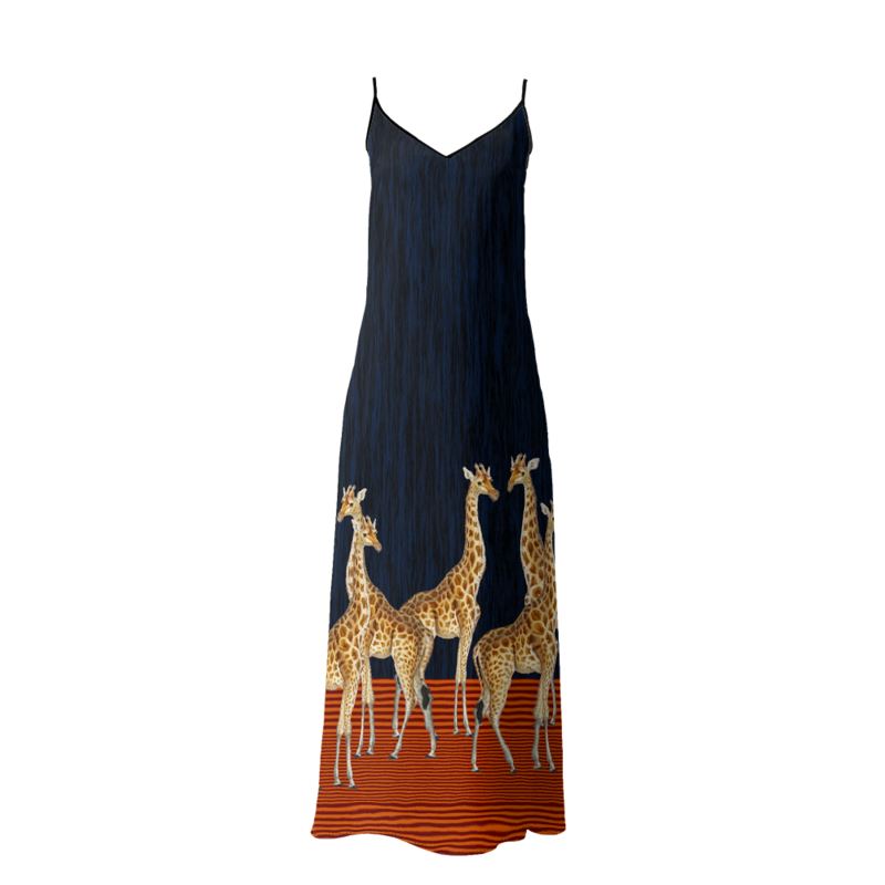Giraffe Safari Slip Dress - Objet D'Art