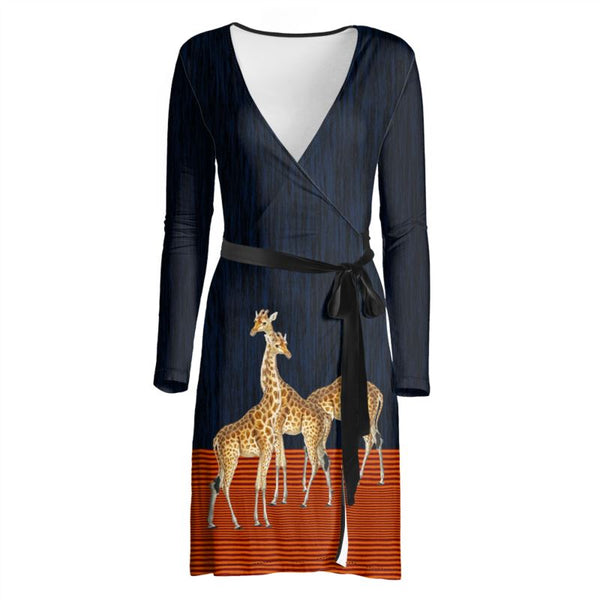 Giraffe Safari Wrap Dress - Objet D'Art