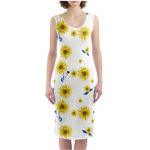 Sunflower Bodycon Dress - Objet D'Art