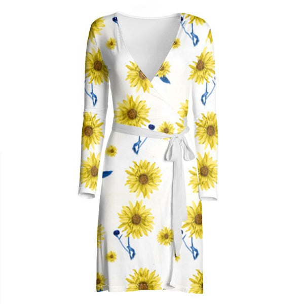 Sunflower Wrap Dress - Objet D'Art