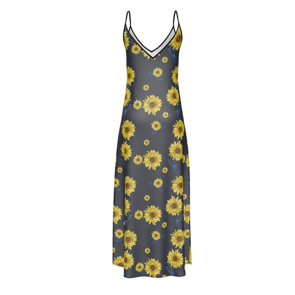 Sunflower Slip Dress with Adjustable Straps - Objet D'Art