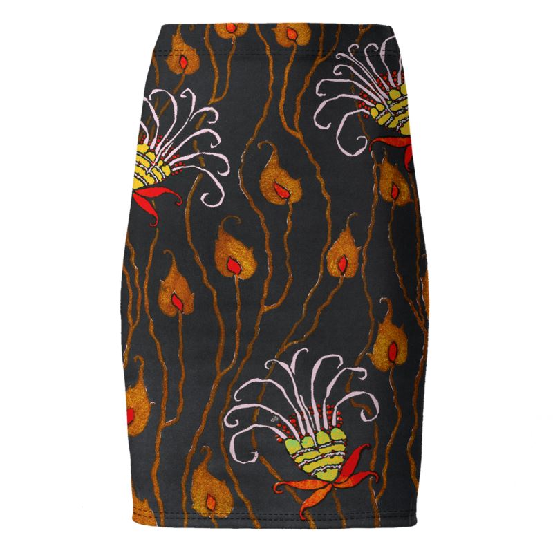 Art Deco Flower Pencil Skirt - Objet D'Art