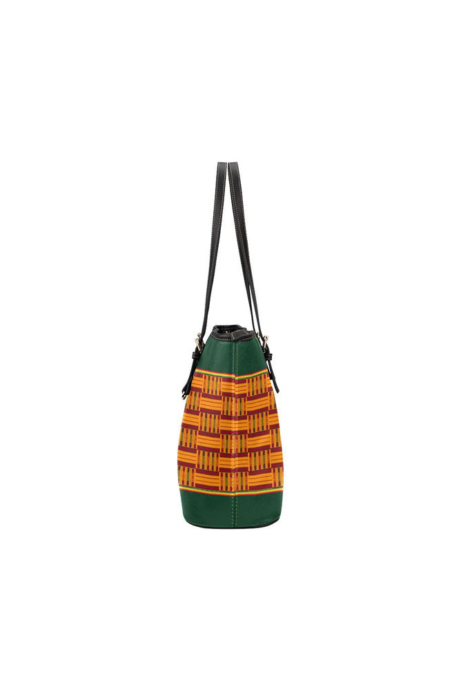 Rainbow Accented Kente Print Leather Tote Bag/Small - Objet D'Art