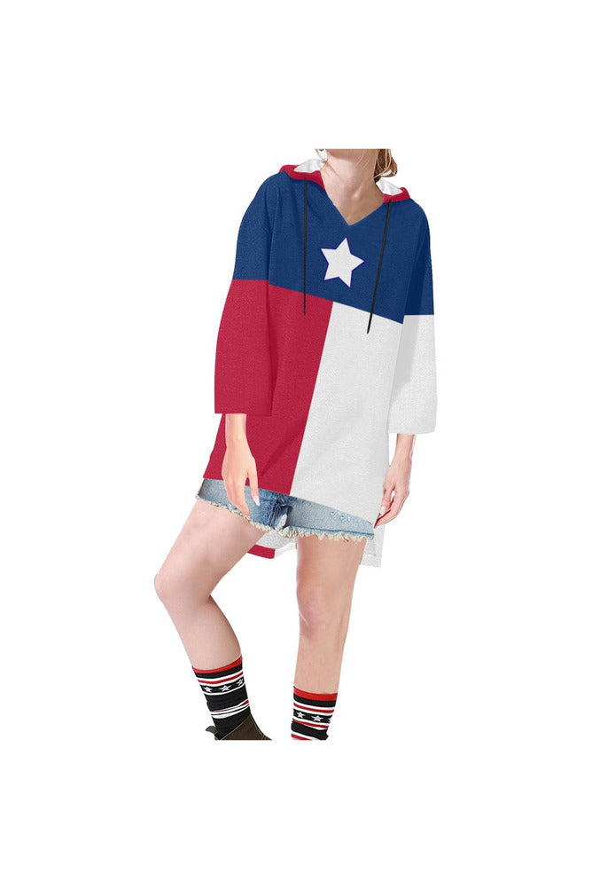 Texas Step Hem Tunic Hoodie for Women (Model H25) - Objet D'Art