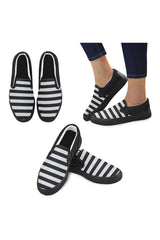 Bold Stripe Men's Unusual Slip-on Canvas Shoes (Model 019) - Objet D'Art Online Retail Store