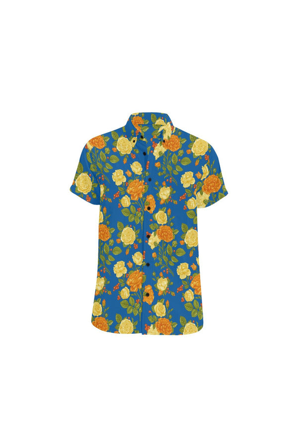 Floral Fellow Men's All Over Print Short Sleeve Shirt (Model T53) - Objet D'Art