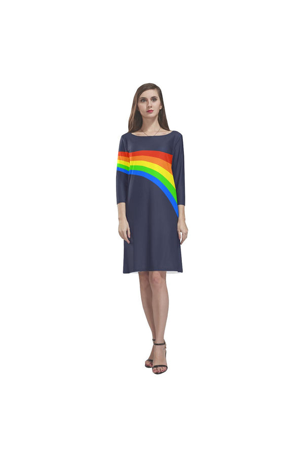 Prismatic Promises Rhea Loose Round Neck Dress - Objet D'Art