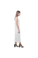 Vestido largo negro y blanco de rayas verticales Phaedra sin mangas con horquilla abierta - Objet D'Art tienda minorista en línea
