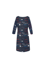 believe in yourself sleeve Rhea Loose Round Neck Dress(Model D22) - Objet D'Art