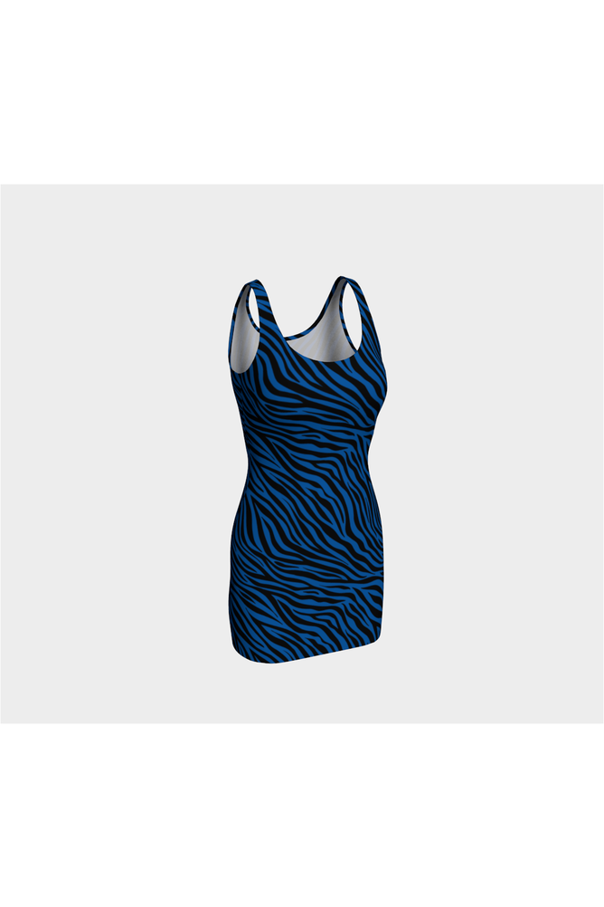 Blue Zebra Bodycon Dress - Objet D'Art