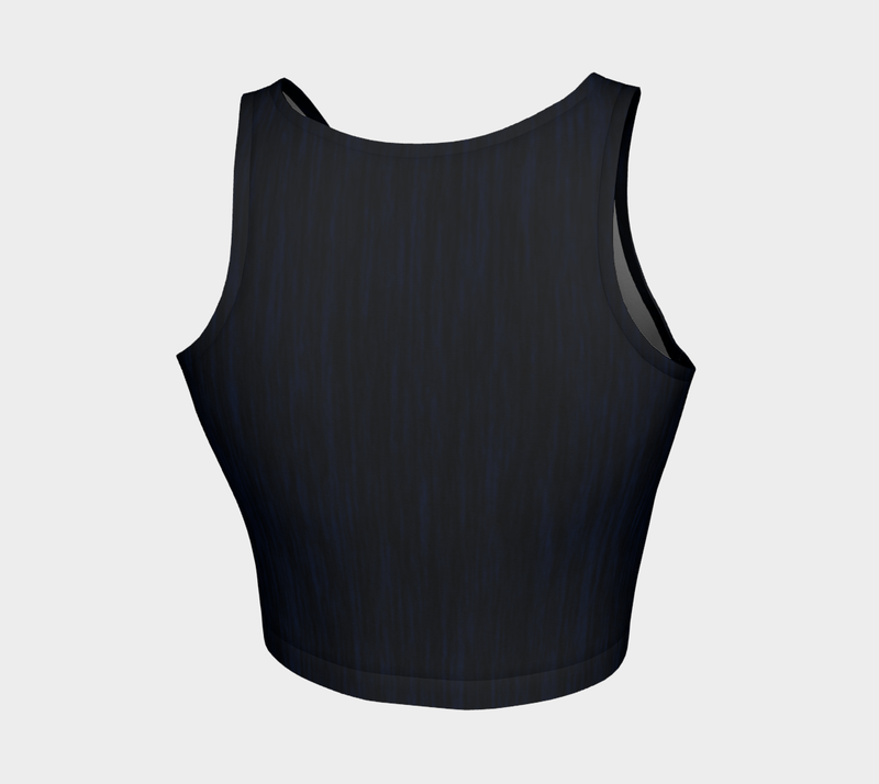 Blue/Black Fibers Athletic Crop Top - Objet D'Art