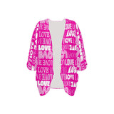love print 11A Women's Kimono Chiffon Cover Up (Model H51) - Objet D'Art