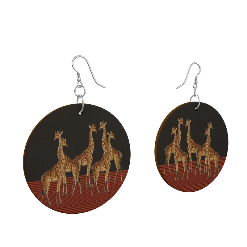 Giraffe Wooden Earrings - Objet D'Art
