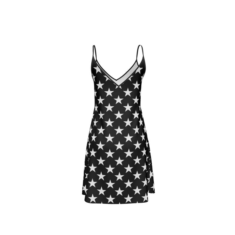 Star Print Slip Dress - Objet D'Art