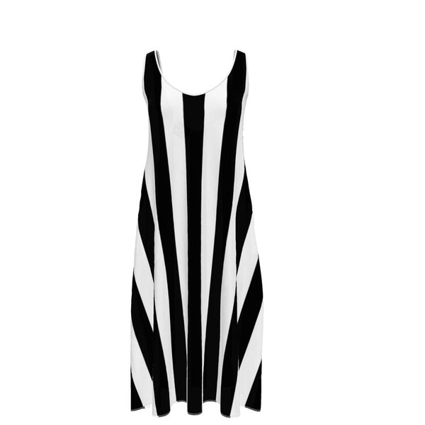 Striped Sleeveless Midi Dress - Objet D'Art