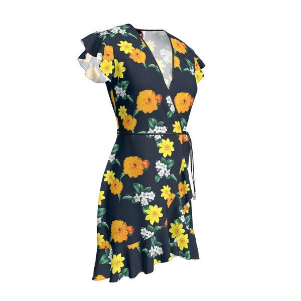 Warm Floral Tea Dress - Objet D'Art