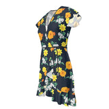 Warm Floral Tea Dress - Objet D'Art
