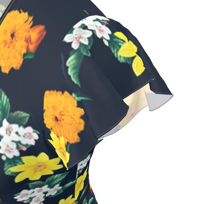 Warm Floral Tea Dress - Objet D'Art