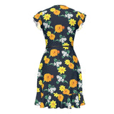 Warm Floral Tea Dress - Objet D'Art