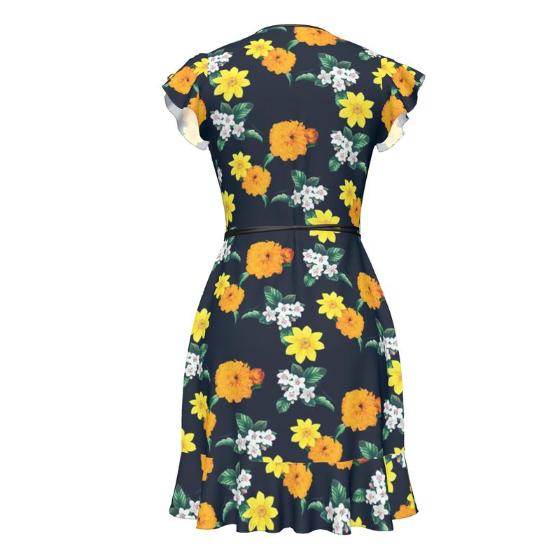 Warm Floral Tea Dress - Objet D'Art