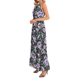Ruffle Hem Halter Neck Maxi Dress - Objet D'Art
