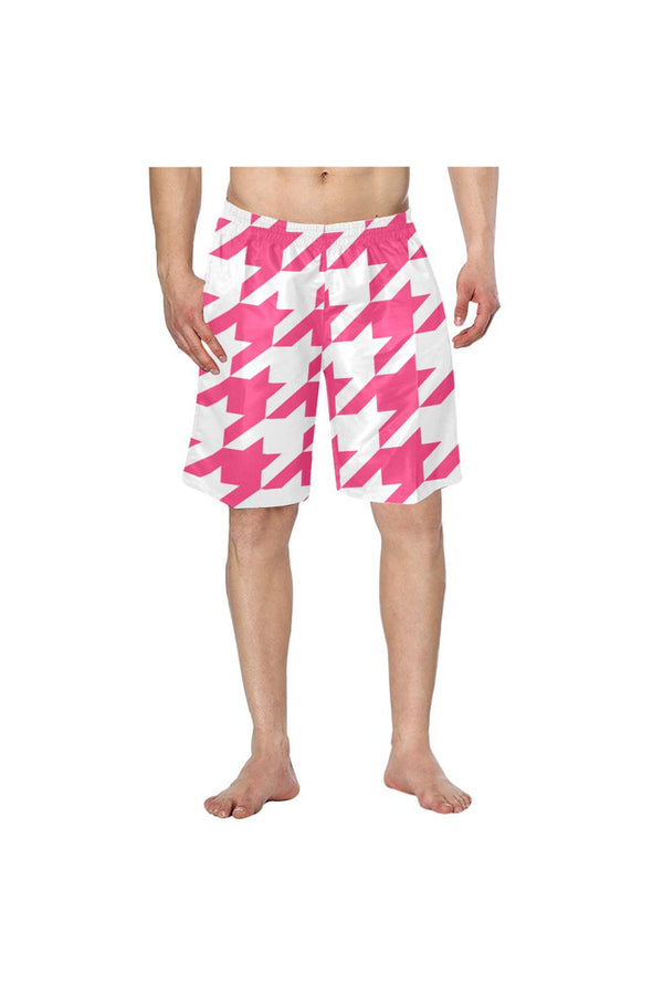 Houndstooth Men's Swim Trunk/Large Size - Objet D'Art Online Retail Store