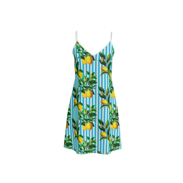 Lemon Striped Slip Dress - Objet D'Art