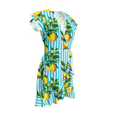 Lemon Striped Tea Dress - Objet D'Art