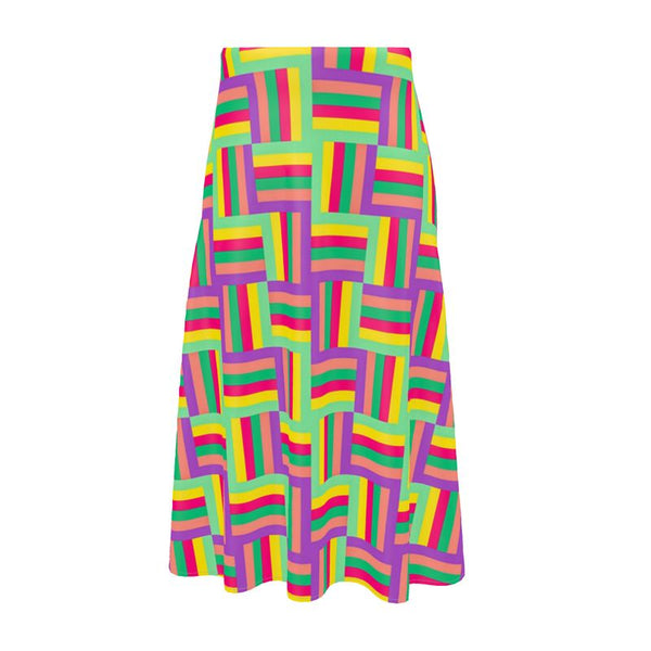 Color Matrix Midi Skirt - Objet D'Art