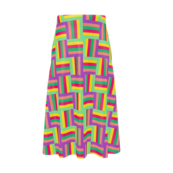 Color Matrix Midi Skirt - Objet D'Art