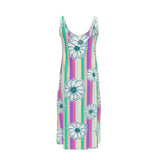 Floral Striped Sleeveless Midi Dress - Objet D'Art