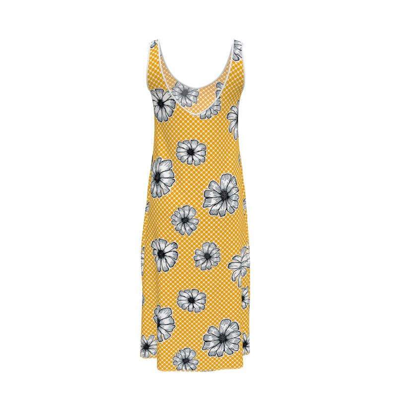 Floral Matrix Sleeveless Midi Dress - Objet D'Art