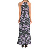 Ruffle Hem Halter Neck Maxi Dress - Objet D'Art