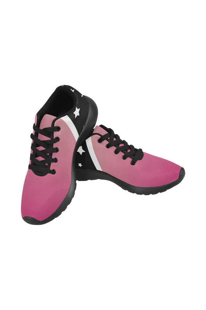 Pink & Black Stars Women’s Running Shoes (Model 020) - Objet D'Art