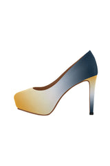 Blue White & Gold Women's High Heels - Objet D'Art Online Retail Store