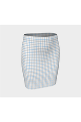 H. M. Kemp Blue/Gray Tattersall Fitted Skirt - Objet D'Art