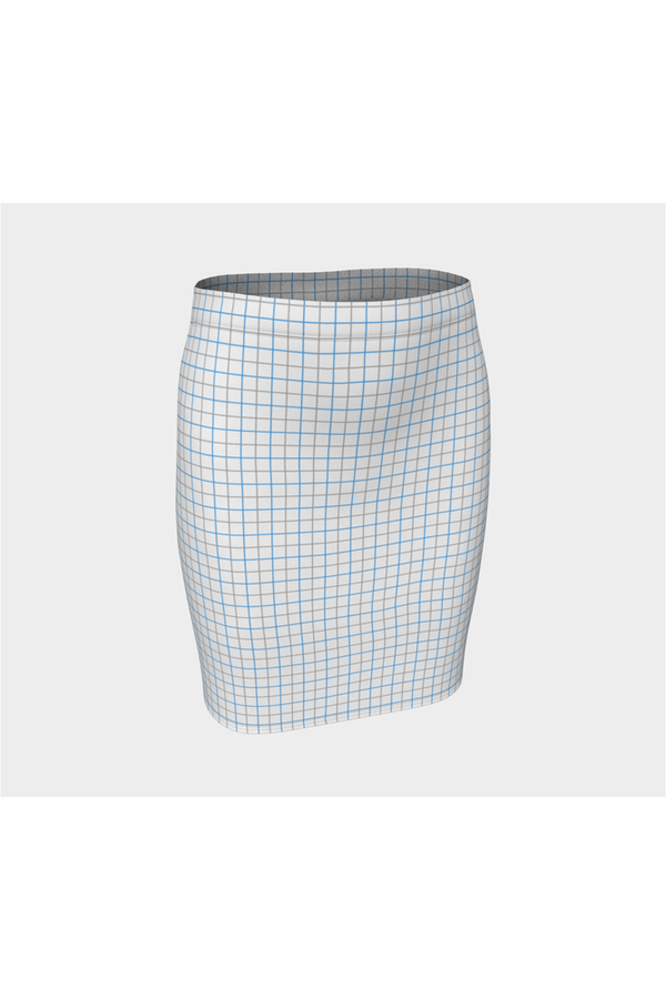 H. M. Kemp Blue/Gray Tattersall Fitted Skirt - Objet D'Art