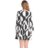 Lantern Sleeve Deep V-Neck Short Dress - Objet D'Art