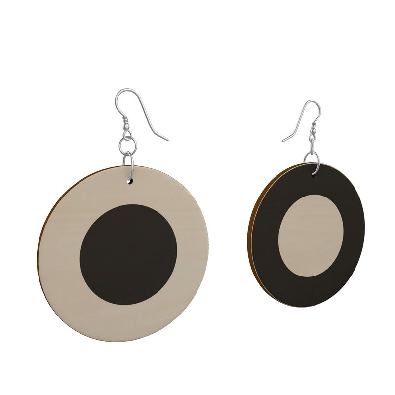 Polka dot Wooden Earrings - Objet D'Art