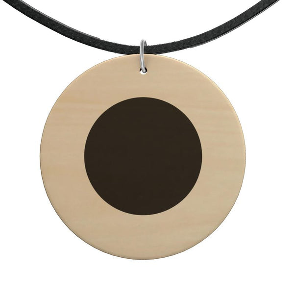 Concentric Circle Wooden Pendant Necklace - Objet D'Art