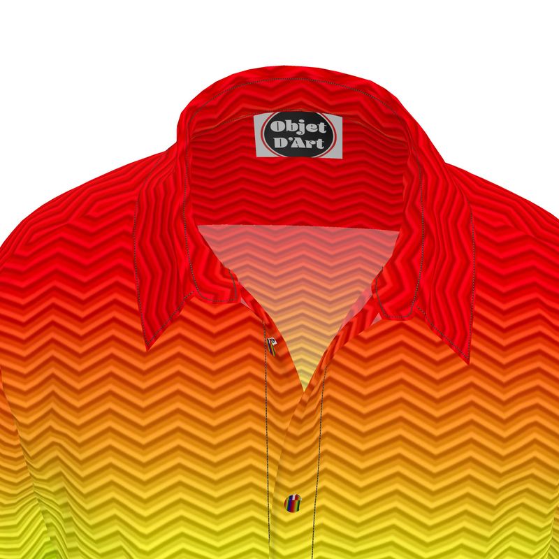 Rainbow Herringbone Short Sleeve Shirt - Objet D'Art