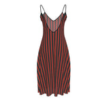Rustic Striped Sleeveless Midi Dress - Objet D'Art