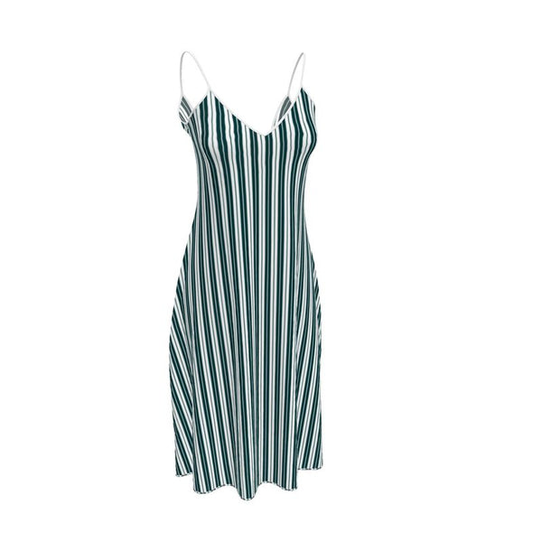 Emerald City Striped Sleeveless Midi Dress - Objet D'Art