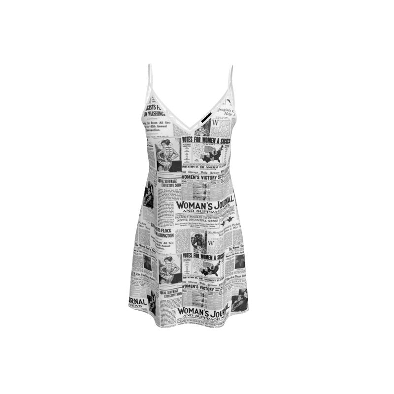 Women's Suffrage Headline News Collage Slip Dress - Objet D'Art