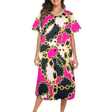 chained up 2 Women's Button Front House Dress - Objet D'Art