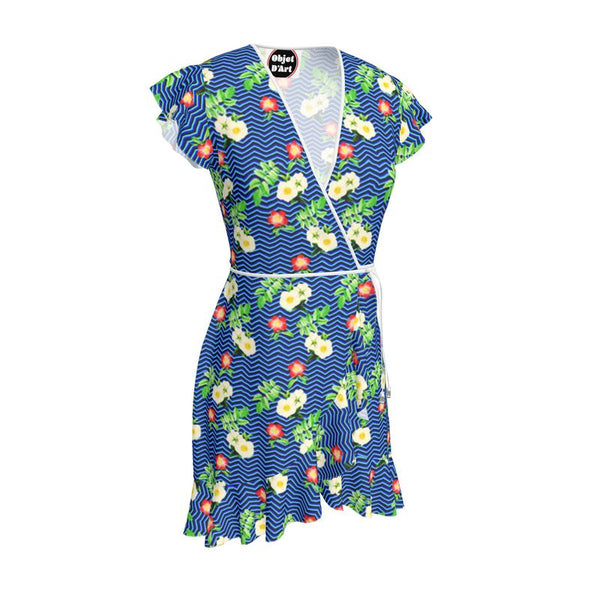 Herringbone Floral Tea Dress - Objet D'Art